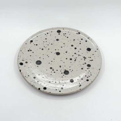 Plato Plano 28cm-Blanco Jaspeado Negro