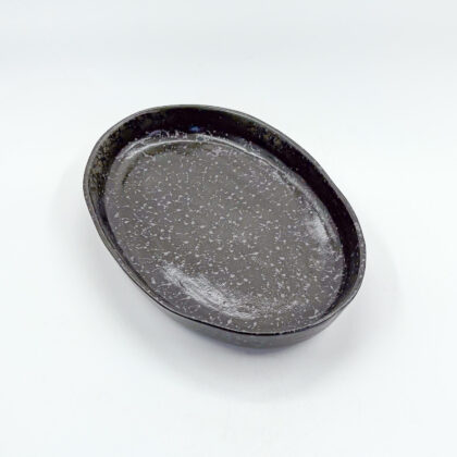 Charola Ovalada con Borde 28x18cm-Negro Lumbre