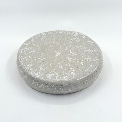 Plato Piedra 24x5cm-Engobe Blanco con Natural Brillante