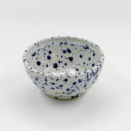 Tazon Boleado con Pata 14x8cm-Blanco Satin Jaspeado Azul