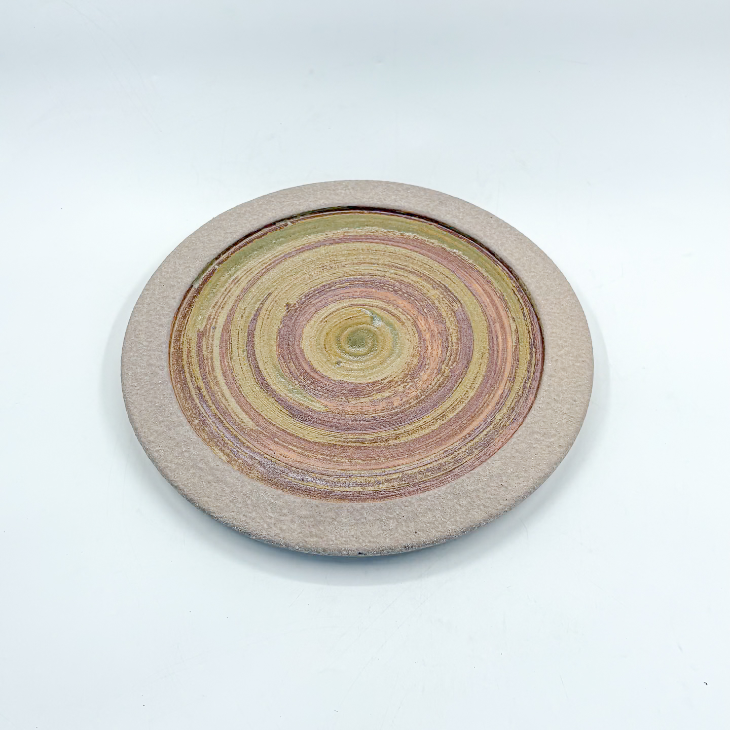 Plato Disco 28cm-Amarillo Con Orilla Engobe Amarillo Oxido