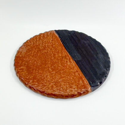 Plato Plano 28cm-Café Mate Rayado Negro Lumbre