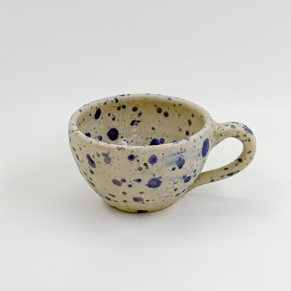 Taza Latte 12oz-Blanco Jaspeado Azul