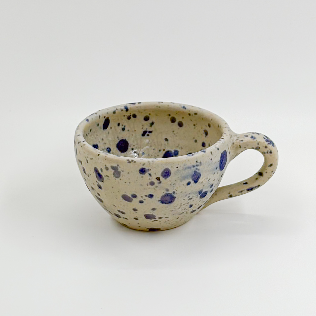 Taza Latte 12oz-Blanco Jaspeado Azul