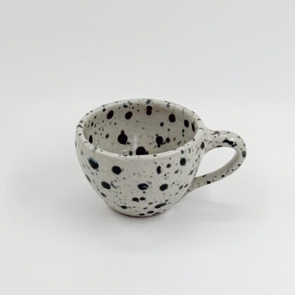 Taza Latte 10oz-Blanco Jaspeado Negro