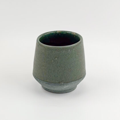 Vaso Angular 12oz-Verde Mate y Engobe Verde