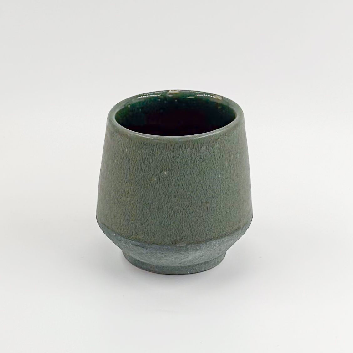 Vaso Angular 12oz-Verde Mate y Engobe Verde