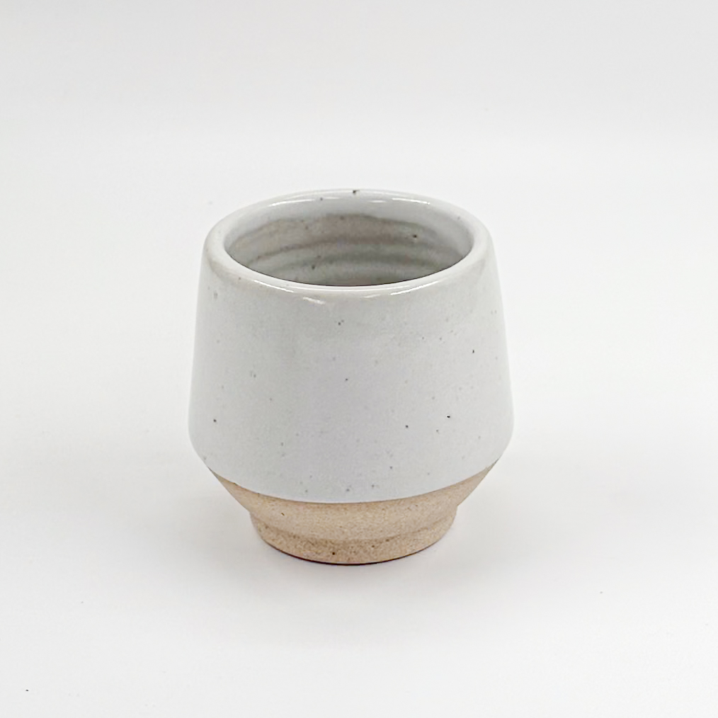 Vaso Angular 10oz-Blanco Satín y Pasta Natural