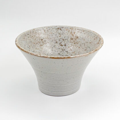 Tazon Conico Rayado 17x11cm-Blanco Semi Brillante Interior Arena