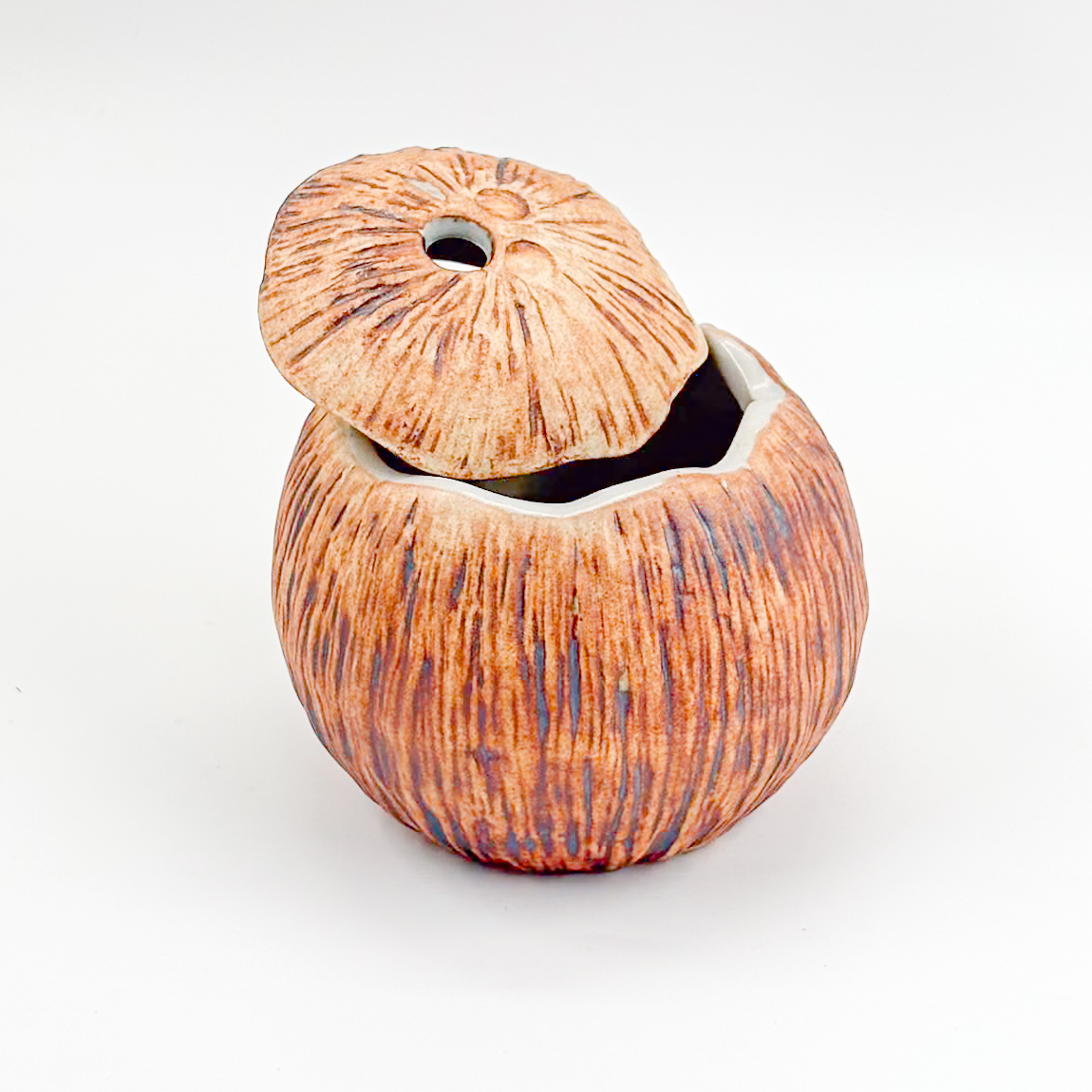 Coco 18oz-Tallado Oxido Interior Blanco Semi Brillante