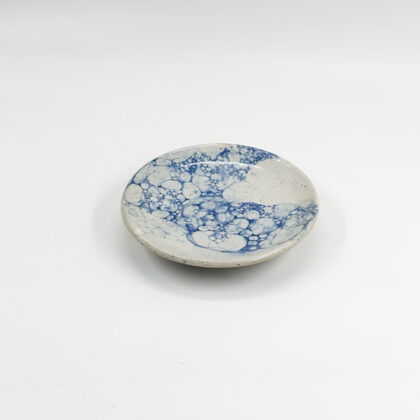 Plato para Taza 14cm-Blanco Burbuja Azul