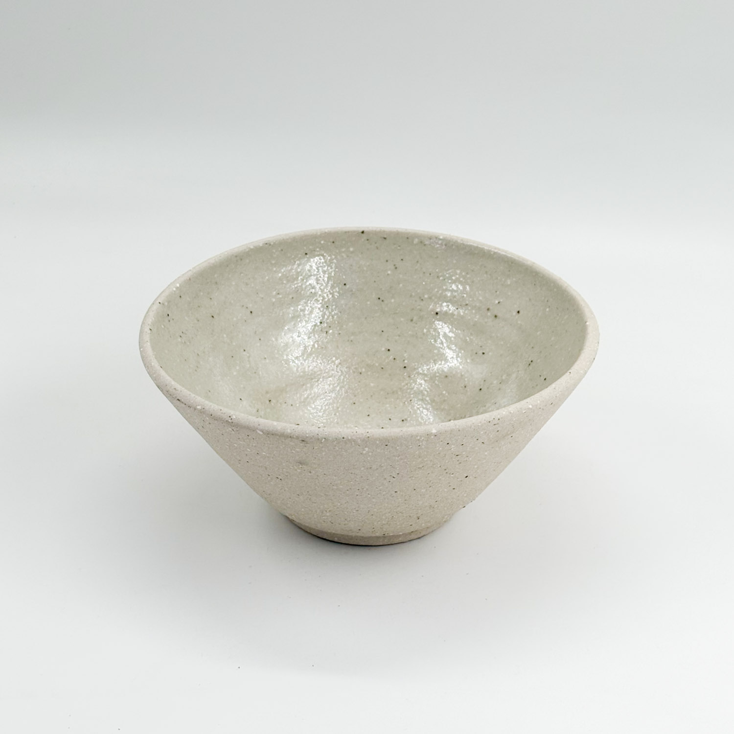 Tazon Conico con Pata 19x10cm-Arcilla Interior Natural Brillante