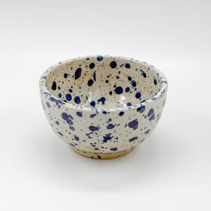 Tazon con Pata 14x7cm-Blanco Jaspeado Azul