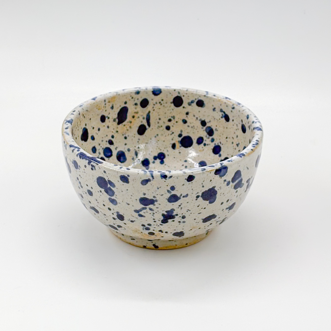 Tazon con Pata 14x7cm-Blanco Jaspeado Azul