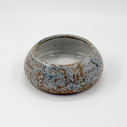 Plato Borde Curvo 10x6cm-Azul Mineral Interior Blanco Satin