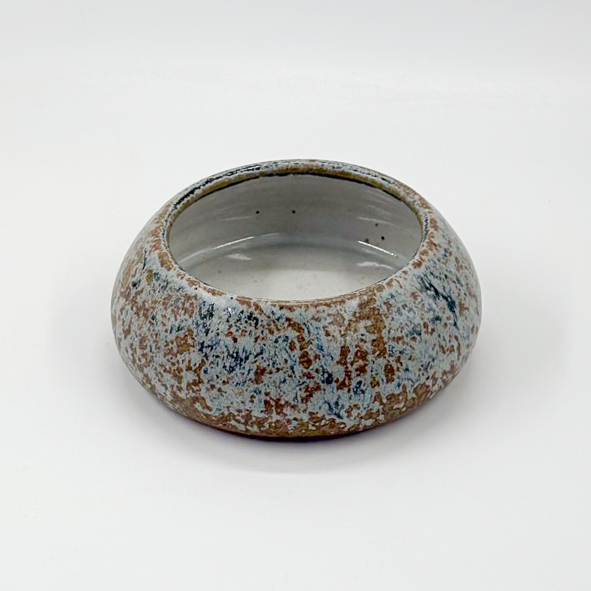 Plato Borde Curvo 10x6cm-Azul Mineral Interior Blanco Satin