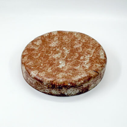 Plato Piedra 24cm-Blanco Satin con Cafe Mate