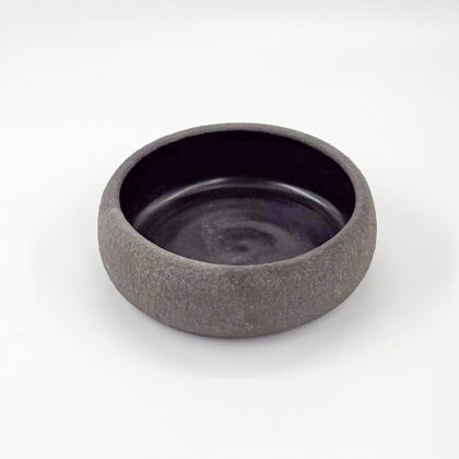 Tazon Curvo 17x6cm-Engobe Negro interior Negro Mate