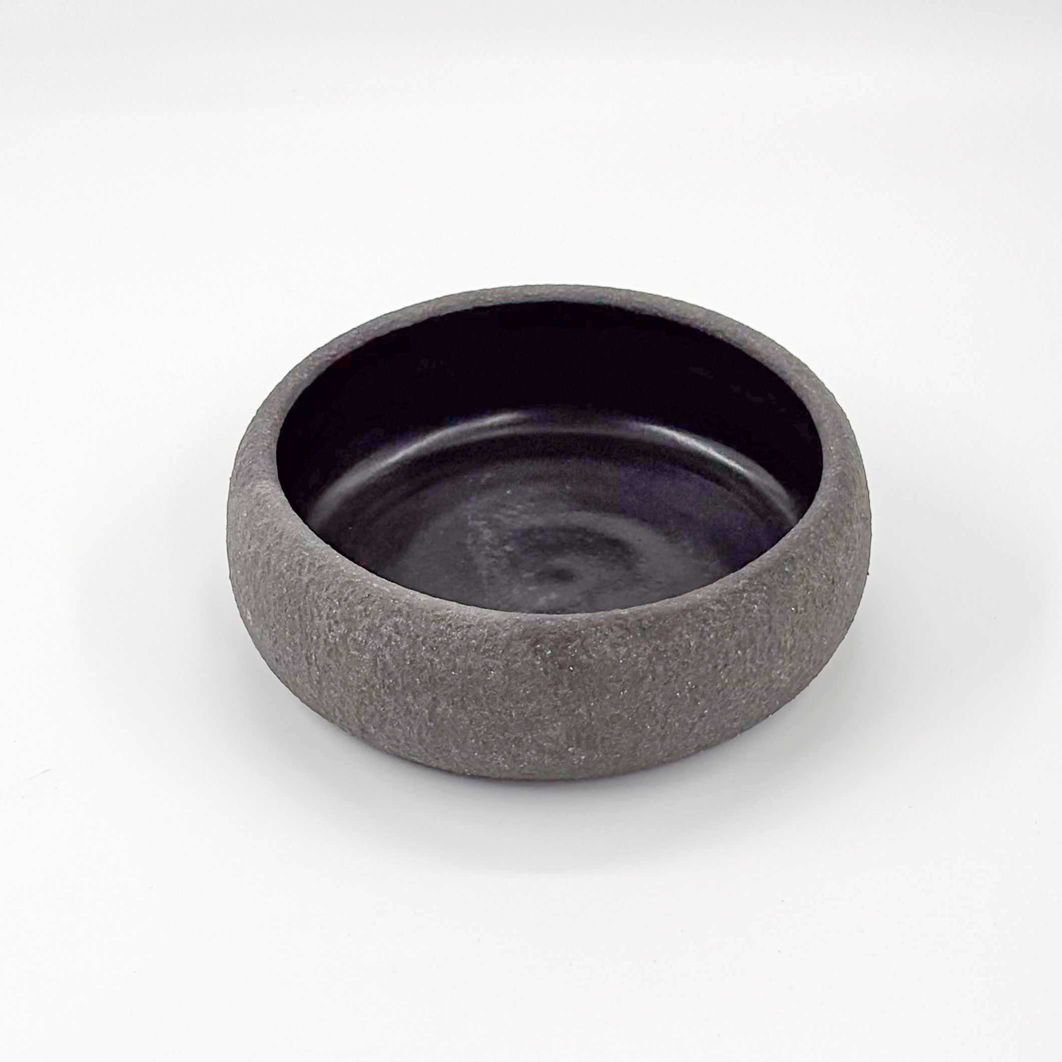 Tazon Curvo 17x6cm-Engobe Negro interior Negro Mate