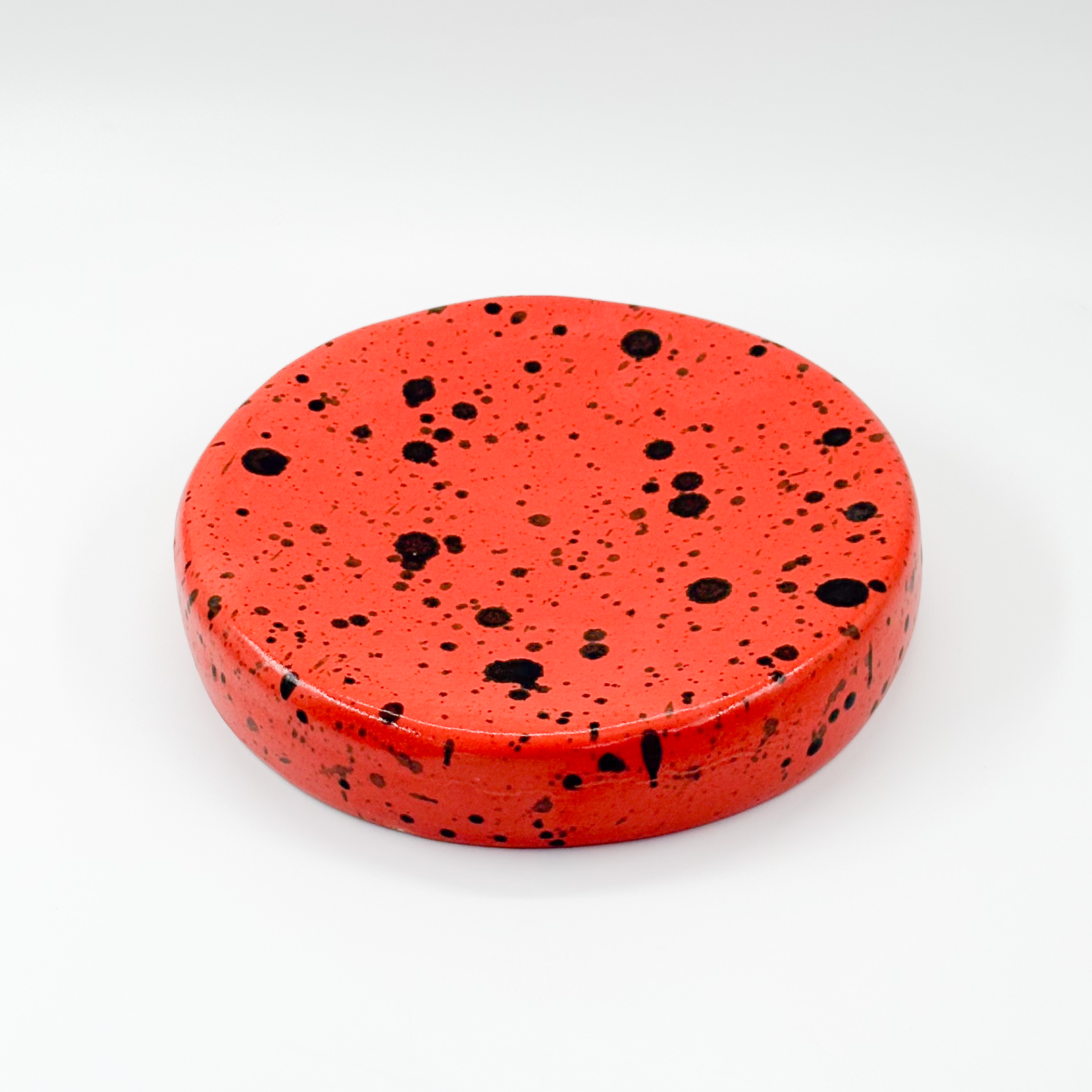 Plato Piedra 25x5cm-Rosa Jaspeado Negro