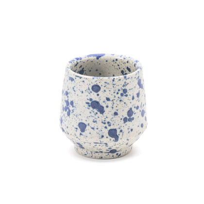 Vaso Angular 12oz-Blanco Jaspeado Azul