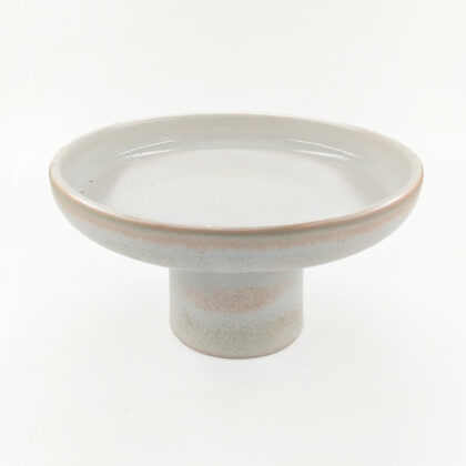 Plato Pedestal 28x16cm-Arena Interior Blanco Satin