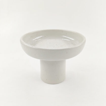 Plato Pedestal 17x13cm-Blanco Semi Brillante