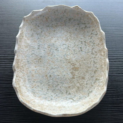 Charola Ovalada con Orilla Irregular 31x23cm-Arena