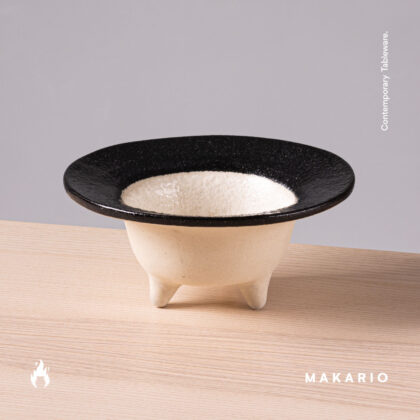 Tazón Molcajete 14oz-Engobe Blanco y Negro