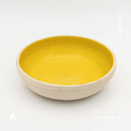 Tazón 19x5cm-Pasta Natural Interior Amarillo mate