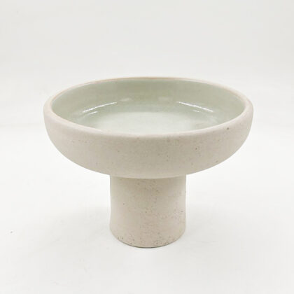 Plato Pedestal 17x13cm-Pasta Natural Interior Natural Brillante