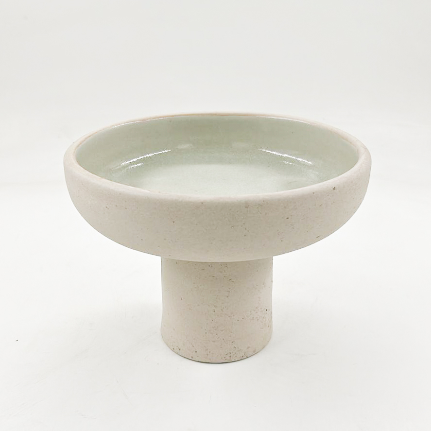 Plato Pedestal 17x13cm-Pasta Natural Interior Natural Brillante