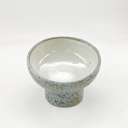 Plato Hondo Pedestal 16x5cm-Azul Mineral interior Blanco Satin