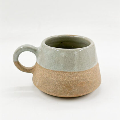 Taza Angular 12oz-Pasta Oxido mitad Natural Brillante