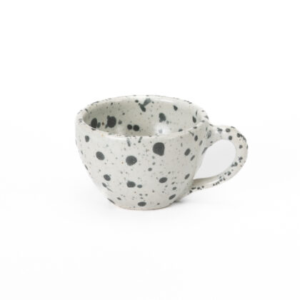 Taza Latte 10oz-Blanco Jaspeado Negro