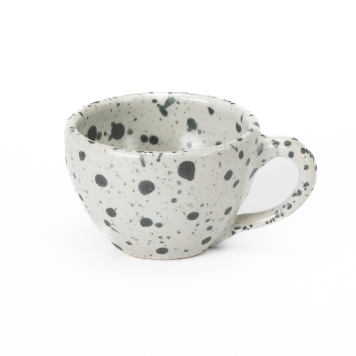 Taza Latte 12oz-Blanco Jaspeado Negro
