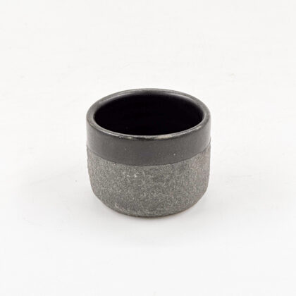 Vaso Recto 4oz-Engobe Negro mitad Negro Mate