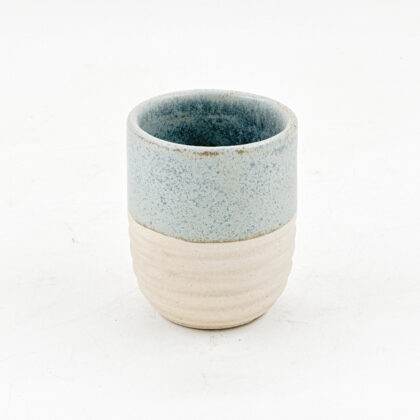 Vaso Boleado Rayado 10oz-Azul Mineral mitad Pasta Natural