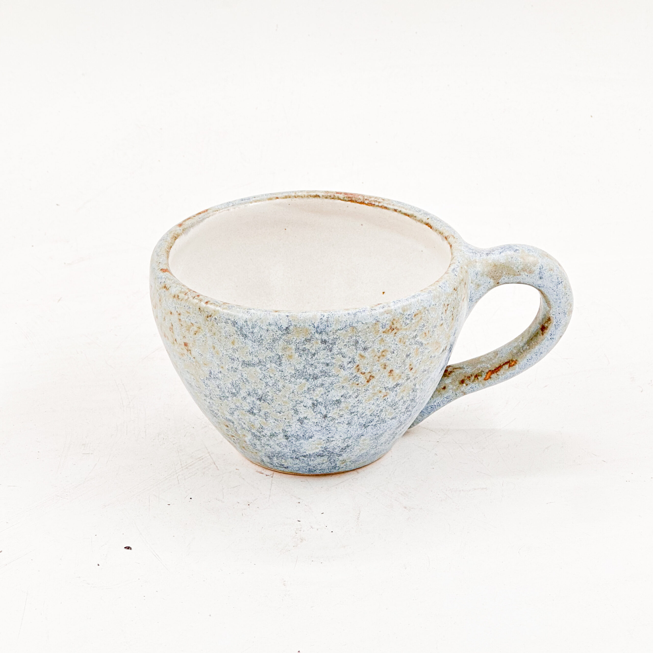 Taza Latte 12oz-Azul Mineral interior Blanco Semi Brillante