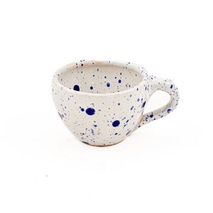 Taza Latte 8oz-Blanco Mate Jaspeado Azul