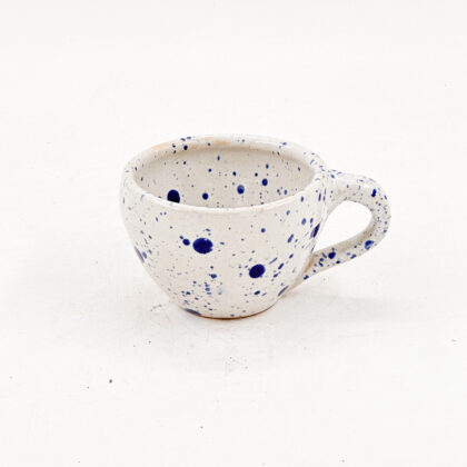 Taza Latte 10oz-Blanco Satin Jaspeado Azul