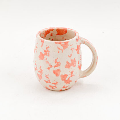 Taza Oval 16oz-Blanco Semi Brillante Acuarela Rosa