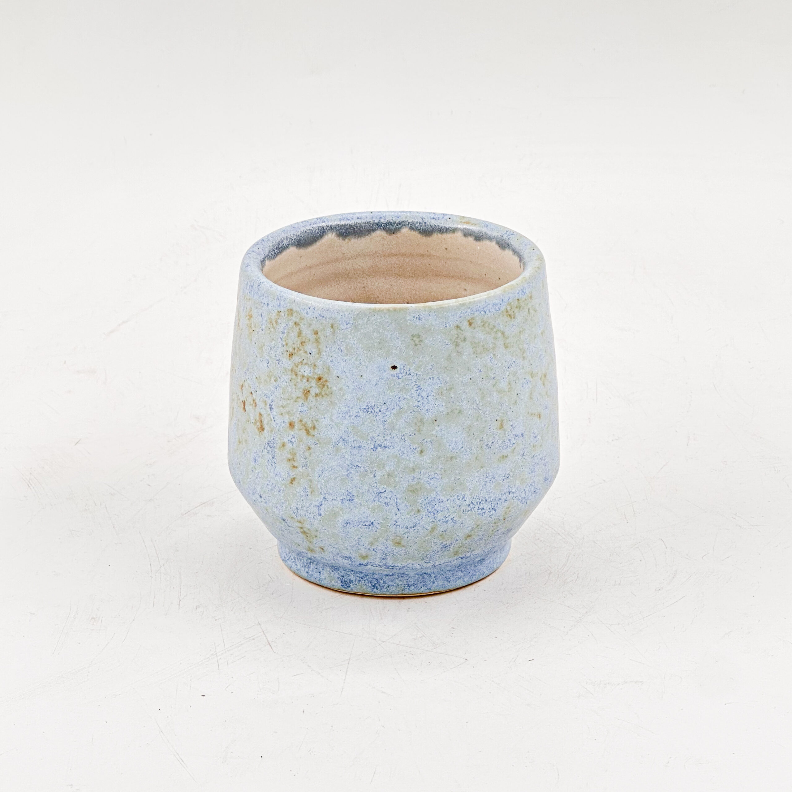 Vaso Angular 10oz-Azul Mineral interior Blanco Satin