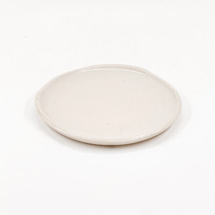 Plato Plano Irregular 22cm-Blanco Semi Brillante