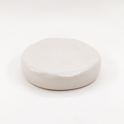 Plato Piedra 24cm-Blanco Semi Brillante