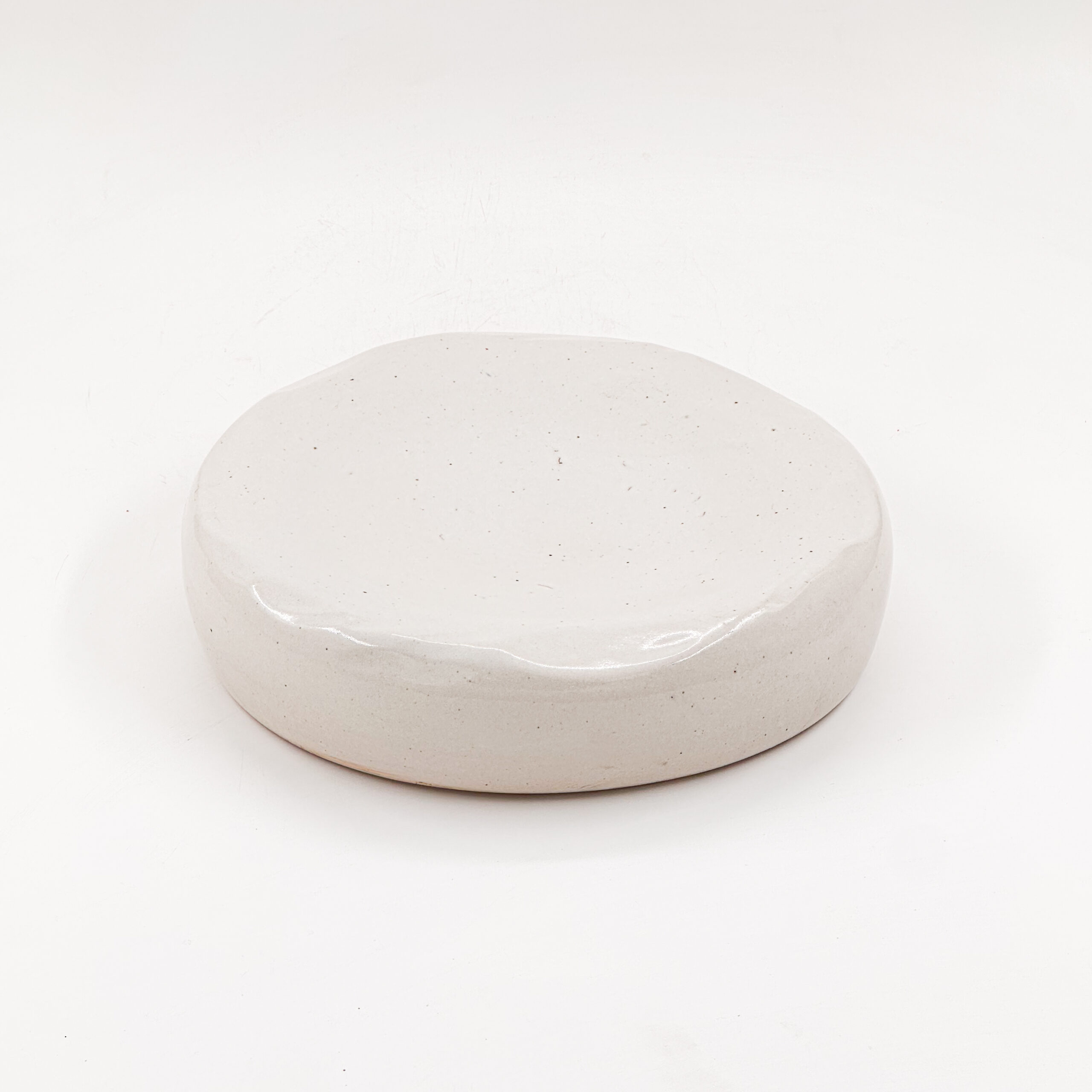 Plato Piedra 24cm-Blanco Semi Brillante