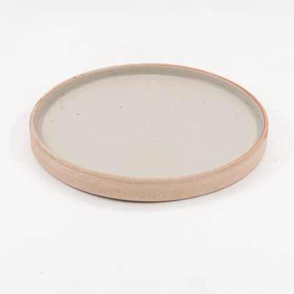 Plato con Borde 28cm-Pasta Natural interior Blanco Semi Brillante