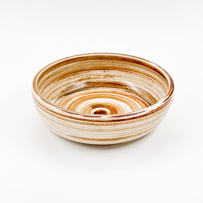 Plato Hondo con Pata 24x7cm-Blanco Cortado Cafe
