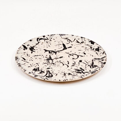 Plato Plano 22cm-Blanco Manchas Lumbre