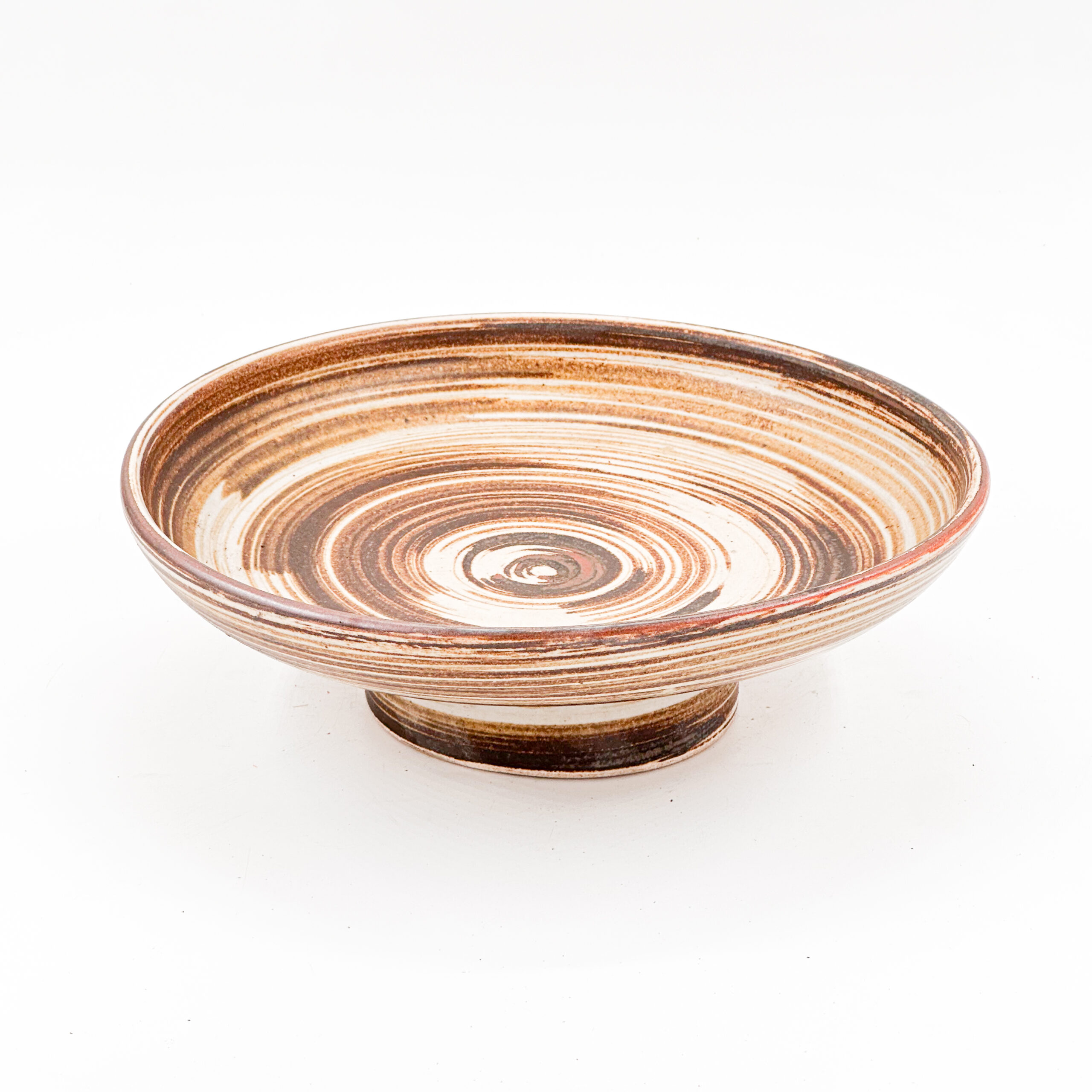 Plato pedestal 28cm-Blanco Cortado Cafe